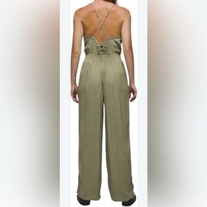 Prana NWT Fernie Wide Leg Jumpsuit in Olive Green Sweet Agave Lightweight Size S